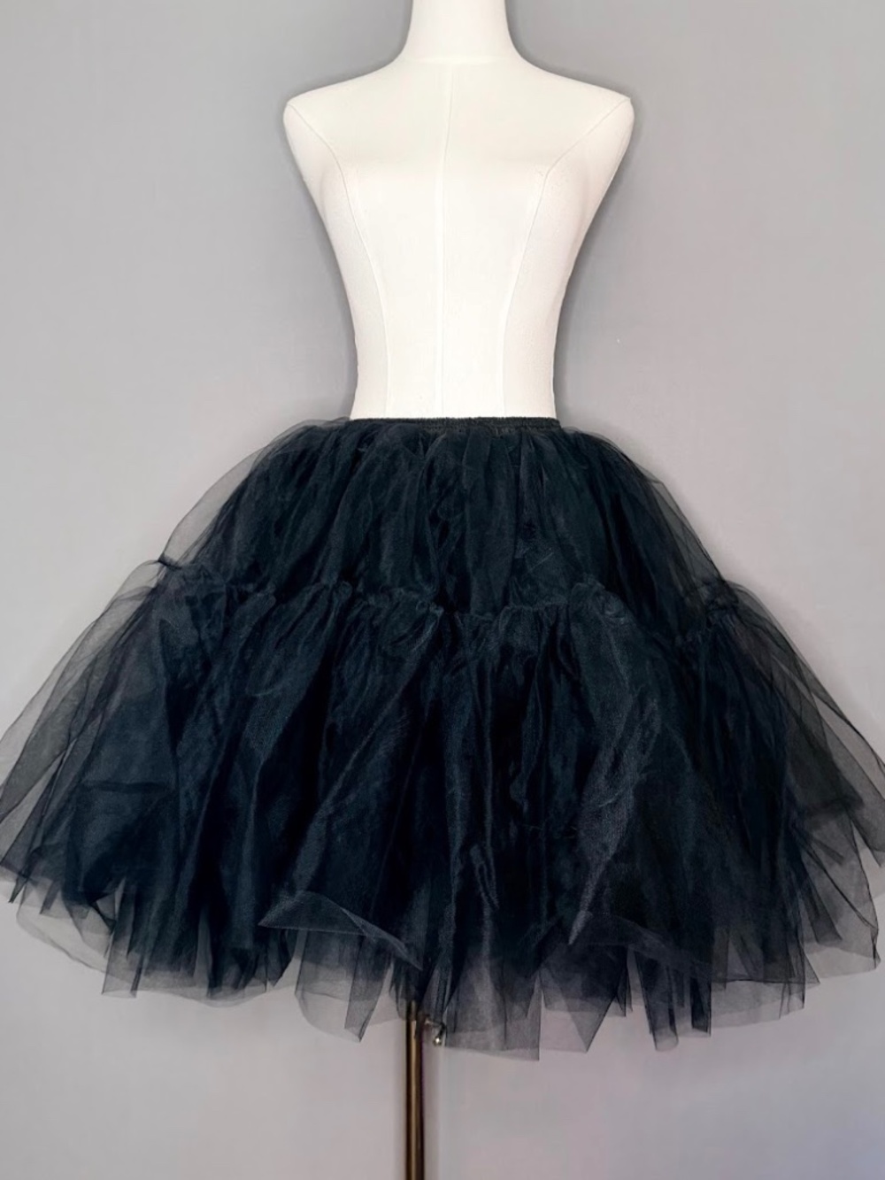 Black Layered Tulle Petticoat Tutu Skirt Full Volume Costume Dance One Size